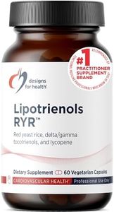 Designs for Health Red Yeast Rice with Tocotrienols + Lycopene - Lipotrienols RYR, 1200mg RYR to Support Cardiovascular Health + Maintenance of Lipid Levels in Normal Range - Vegan (60 Capsules)