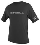 O'Neill Wetsuits UV Sun Protection Mens Basic Skins Tee Sun Shirt Rash Guard, Black, Small