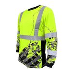 SafetyShirtz Hi Vis Work Shirts - SS360 American Grit Class 3 High Visibility Shirts - Long Sleeve Class 3 Safety Shirt, Custom Yellow and Black, 4X-Large