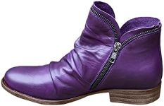 Node Booties for Women Low Heel Cowboy Boots for Women Boots for Women Crystal Low Heel (Purple-2, 38)