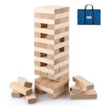 Grasshopper Games | Giant Stack ‘N’ Fall, Classic Stacking Timber Game, Tumble Tower for Kids and Adults, 54 Wooden Blocks