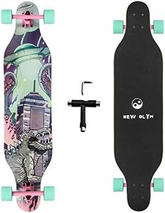 New Olym 41'' Longboard Skateboard 8 Layer Canadian Maple Drop Through Longboards for Youths Beginners, Dinosaur