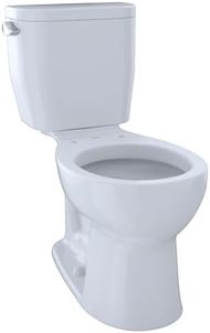 TOTO CST243EF#01 Entrada Two-Piece Round 1.28 GPF Universal Height Toilet, Cotton White