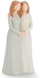 Hensonever Sister Figurines, Love My Sisters Friends Forever, 2 Women 6.2” Sculpted Hand-Painted Figures Gifts for Christmas Birthday (Sister)