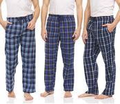 DARESAY 3 Pack: Flannel Pajama Pants for Men, Mens Sleep Pants, Mens Pajama Pants with Pockets (up to 3X)