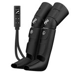 Leg Massager, Leg Massagers for Pain and Circulation, Air Compression Calf & Knee Massager with Heat, Therapy Boots for Swollen Legs, Edema & RLS Relief (Black)