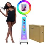 ROOMEDAL iPad Photo Booth Selfie Photobooth Machine Compatible with iPad 10.2" 10.9'' 12.9'', with RGB Ring Light, Remote Control, Free Custom Logo,for Events Christmas Wedding