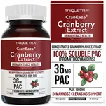 CranEaze®: Cranberry Juice Extract Plus D-Mannose – 36 mg PAC, 100% Soluble PAC - Supports Urinary Tract Health – Most Effective Cranberry Pills for Women, UTI Cranberry Supplement - 60 Capsules