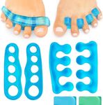 VIVEsole Toe Separators for Men & Women Medium (2 Pairs) - Silicone Gel Spreaders - Therapeutic Spa Stretchers for Plantar Fasciitis, Bunions, Overlapping Hammer Toe Spacers - Metatarsal Yoga Cushion