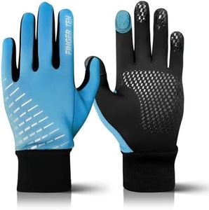 Winter Gloves for Kids Touchscreen Boys Girls Running Cycling Pair, Youth Lightweight Warm Thermal Touch Screen Gloves for Texting Hiking Skating (Blue, Medium)