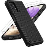 JXVM for Samsung Galaxy A32 5G Case: Dual Layer Protective Heavy Duty Cell Phone Cover Shockproof Rugged with Non Slip Textured Back - Military Protection Bumper Tough - 6.5inch (Matte Black)