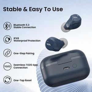 TOZO NC9 ANC Wireless Earbuds – Bluetooth, Blue