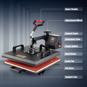 CREWORKS 8-in-1 Heat Press Machine, 38x38cm – Multifunctional Sublimation