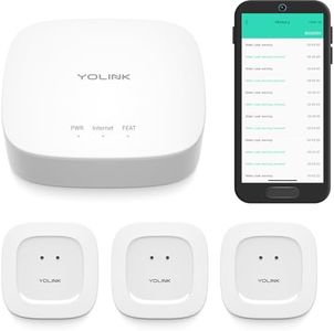 YoLink Smart Home Starter Kit: Hub & 3-Pack Water Leak Sensor 1, LoRa Up to 1/4 Mile Open-Air Range, SMS/Text, Email & Push Notifications, w/Alexa, IFTTT, Home Assistant