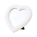 BinaryABC Heart Makeup Mirror Cosmetic Mirror Wall Desktop Mirror Bedroom Mirror,Valentines Day Gift(White)