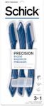 Schick Precision Razor â€” Precision Razor for Men, Edging Razors, Disposable Razors Men, 3 Count (Pack of 1)