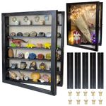 Houstimi Black 16x20 Large Shadow Box Frame Deep Shadow Box with Shelves Pet Memorial Shadow Box Display Case with Linen Back for Flowers, Pictures, Medals, Coins, Pins Collection and More