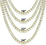 Gold Tone One Row Tennis Necklace/B