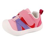 MK MATT KEELY Baby Girls First Walking Shoes Toddlers Breathable Anti-Slip Trainer Sneakers for Infant,Size 4.5 UK Child,Dark Pink