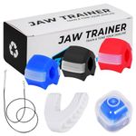 3 Pack Jaw Exerciser+1 Pack Premium Facial Exerciser, Jawline Toner & Exerciser for Men and Women, Tighten & Tones, Target Your Chin & Cheekbones, Facial Exerciser for Beginner Intermediate Advanced