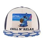 Concept One Unisex's Disney Stitch Trucker Hat, Chill N Relax Skater Baseball Cap, Multi, One Size