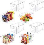 Gominimo 8 Pack Storage Bin, Clear Storage Containers, Stackable, and Spacious Bins with Built-In Handle for Versatile Organization, Ideal for Toys, Office Supplies