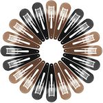 Women Hair Clips, Funtopia 40 Pcs 7cm Long No Slip Metal Hair Clips Large Snap Hair Clips Barrettes Hairpins for Thick Hair (Brown and Black, 2.8 Inch)