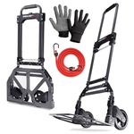 MoverX Folding Hand Truck Aluminium, Heavy Duty Hand Truck Foldable Trolley on Wheels, Multi Purpose Sack Truck Moving Trolley, 85kg