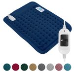 HEATRONICS® Heating Pad for Back Pain & Period Cramps (10 Colours) | Regular Size | Analog | Electric Heating Pad for Back, Neck, Leg & Shoulder Pain Relief (Blue)