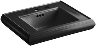 Kohler K-2239-8-7 Memoirs Pedestal Lavatory Basin with 8-Inch Centers (Black)