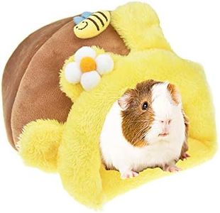 MuYaoPet Rabbit Guinea Pig Snuggle Sack Fleece Bed for Cage Small Animal Hamster Chinchilla Bed House for Squirrel Rat (L, Yellow Bee)