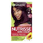 Garnier Nutrisse Ultra Color Permanent Hair Dye, Double Tone Reds Burgundy Garnet (Shade 362), Vibrant Colour Enriched with Avocado Oil - 1 Application