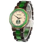 BEWELL Wooden Watch for Men,Casual 