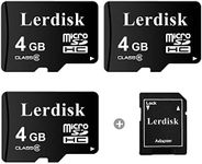 Lerdisk Factory Wholesale Micro SD Card 4GB Pack of 3 in Bulk Micro SDHC with Adapter Produced by Authorized Licencee(4GB)