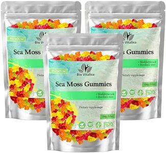 Sea Moss Gummies - Irish sea Moss raw Organic, Bladderwrack, Burdock Root. Contains Sea Moss Gel and Powder. Superfoods for Vegan, Keto and Dr Sebi Diet. Immune Boosting (3, Original)