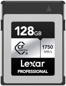 Lexar Professional Silver Series 128GB CFexpress Card, Type B CFe Card, up to 1750MB/s Read Speed, CF Card with PCIe Gen3x2, Compatible with DSLR, Backwards with XQD Camera (LCXEXSL128G-RNENG)