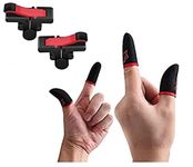QOCXRRIN 1 Pair of Best PUBG Trigger Mobile Gaming Controller Sensitive Aim and Fire Red Black Triggers L1 R1 Button Mobile Gamepad 2 Pair Finger Sleeve for Pubg/Free Fire/Cod Mobile