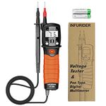 INFURIDER Digital Pen Type Multimeter YF-38B Handheld Auto-ranging Volt Tester for DC AC Voltage,Resistance,Ohm Volt Test Meter with Diode Continuity Tester(Orange)…