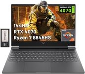 HP Victus 16.1" FHD 144Hz Gaming Laptop, AMD Ryzen 7-8845HS, 32GB DDR5, 1TB SSD, NVIDIA GeForce RTX 4070, Backlit Keyboard, FHD Camera, Wi-Fi 6, Win 11 Pro, Silver, 128GB Docking Station Set