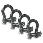 AYMMIC 1/2" D Ring Shackle,Bow Shackle with Screw Pin Clevis, 2 ton Working Load Limit,Tow Strap Hooks,for Most Vehicles with D-Ring mounts Such as Jeeps, ATV's, Trucks, Trailers(4 Pack)