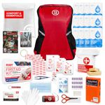 72 HRS Essential Earthquake Preparedness Emergency Kit, Disaster Survival Flooding Kit, First Aid Kit For Home, Outdoor Survival Kit, Emergency Kit, Survival Kit, Disaster Kit, Bug out Bag, Tactical Molle Bag for Hunting Camping (1 Person, Red)