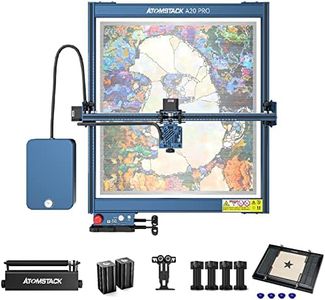 ATOMSTACK A20 Pro Laser Engraving Machine 130W, 20W Optical Power Laser Engraver Cutter with Twin-Cylinder F30 Pro Air Assist kit, R3 PRO Rotation Roller, Honeycomb Laser Bed Table, Area 400x400mm