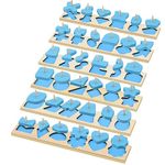 Lenwen 6 Pcs Dementia Shape Sorting Puzzle Matching Dementia Activities for Seniors, Wooden Alzheimers Products Memory Game for The Elderly Alzheimer's Dementia Learning Disabilities