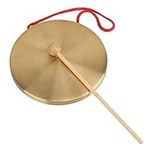 Mxfans Chapel Brass Copper Cymbals Percussion Dia15.4cm Alto Hand Gong With Round Play Hammer