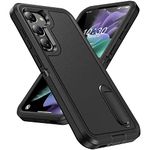 Galaxy S23 Case for Men,IDweel Heavy Duty Protection Shockproof Anti-Scratch Slim Fit Lightweight Protective Sturdy Case Hard Cover with Kickstand for Galaxy S23 6.1",Black