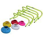 Roxan Combo Agility Speed Hurdle 6 inch Set of 6 / Track & Field Training Speed Agility Hurdle/Football Saucer Cone Small Size Set of 30 with 5 Multi-Color