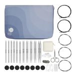 KnitPro Nova Interchangeable Needle Set – 11 x 13cm Circular Knitting Pin Pairs with Accessories Nova Regal Set for Beginners, Professionals & Gift Set, Silver