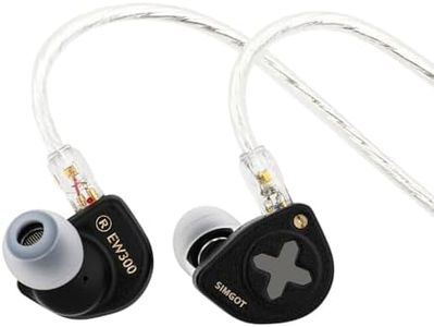 Linsoul SIMGOT EW300 1DD+1Planar+1PZT Hybrid Driver in Ear Monitor, Wired Earbuds IEM, Gaming Earbuds with Detachable Nozzles, Silver-Plated OFC IEM Cable for Audiophile Musician (EW300 DSP)