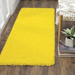 ZBLER Furnishing Super Soft Miccofiber Anti-Slip Fluffy Fur Rugs/Carpets for Living Room (1.5x3 feet, Yellow)