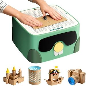 BEAVERBOT Kids Cardboard Cutter Tool - Safe DIY Construction Kit for Children Ages 3+, Educational STEM Craft Toy for Boys & Girls, Creative Art and Building Project Set, Green